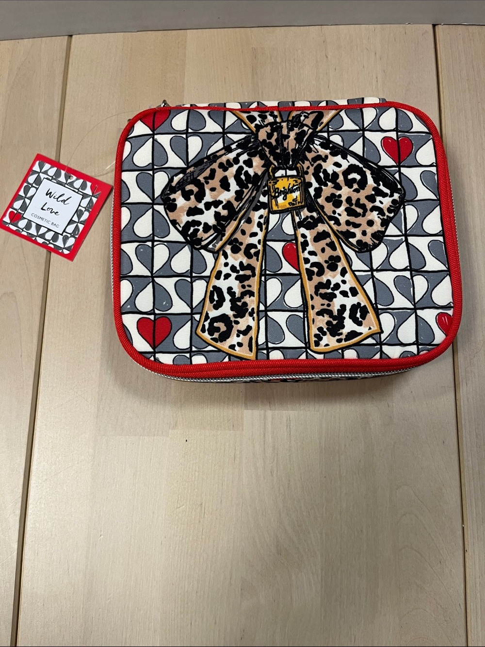 Brighton x Tom Clancy Wild Love Leopard & Cat Print Cosmetic Accessories Bag NEW